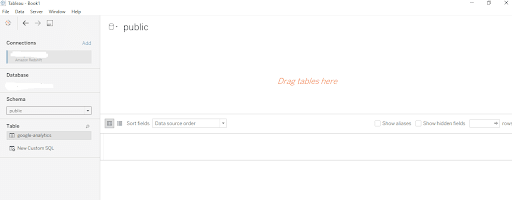 Tableau Workspace.
